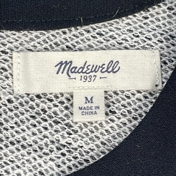 Madewell Marled Charcoal Gray Sweatshirt Dress Long Sleeve Sz M - Picture 8 of 12